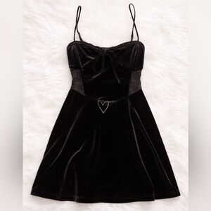 Urban Outfitters Black Velvet Mini Dress